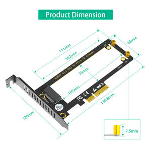 Règle PCI-E 4.0 4X à NVMe 1U GEN-Z EDSFF 9.5mm 15mm 25mm Epaisseur SSD court E1.S avec dissipateur thermique PM9A3 PM9D3 P5801X Carrier - Product Image 4
