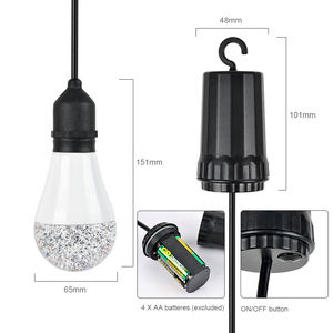 Bombilla LED colgante para tienda de campaña al aire libre, lámpara colgante para tienda de campaña, luces para acampar al aire libre, Bombilla de brillo brillante de color RGB E27 - Product Image 6