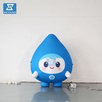Modèle de dessin animé gonflable personnalisé en forme de goutte d'eau pour la publicité et la décoration d'événements en plein air