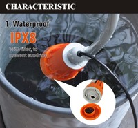 Douche portable rechargeable 12V avec un débit d'eau important pour le camping, la randonnée et les activités de plein air - Matériel PVC, alimentée par batterie de voiture