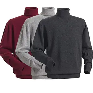 OEM Men Designer Sweater Turtleneck Long Sleeve High Collar Oversized Knitted Pullover Sweater Turtleneck Men