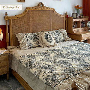 Оптовая продажа, однотонная деревянная кровать ручной работы, каркас размера «King-Queen Size», деревенская винтажная мебель из дуба, мебель для спальни - Product Image 2