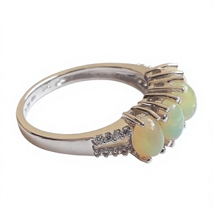 Bague en argent Sterling 925 de bonne qualité, opale blanche de feu, bague en argent Sterling 925, pierre ovale, bague en opale 925 - Product Image 2