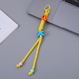 Handmade Braided Rope <b>Keychain</b> Colorful Beaded Bag Charm Cute Woven Key Ring Backpack Pendant Decorative Key Chain - Product Image 3