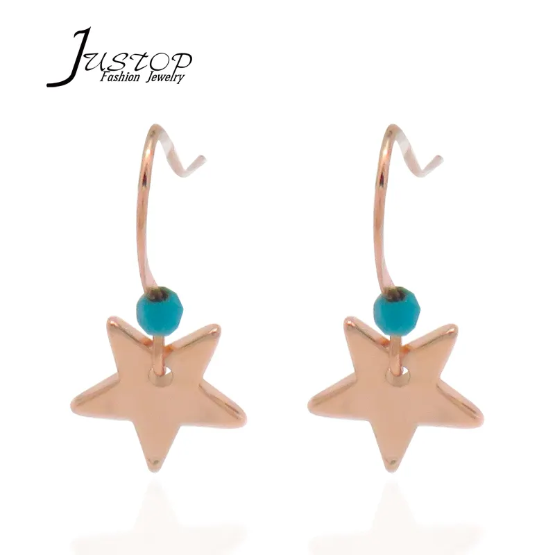 Simple style latest girls earrings turquoise jewelry star cute earrings