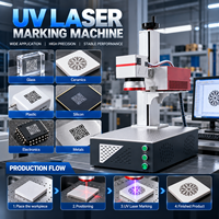 Mesin Penanda Laser UV Industri HS LASER 3W 5W Model Desktop untuk Pengukir Laser pada Bahan Non Logam, Plastik, Kaca