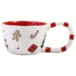 Custom Stainless Steel & Ceramic Christmas <b>Mug</b> with Bunny Ear Handle <b>Cute</b> Oversized Coffee Cup with Gift Box - Product Image 1