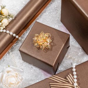 Yarcony Shimmer Chocolate Brown Wrapping Paper 17 In X 33 Ft Solid Color Pearly Lustre Gift <b>Wrap</b> For Versatile Occasions - Product Image 6
