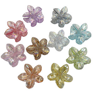Clip de mandíbula fuerte Frangipani colorido transparente <span class=keywords><strong>AB</strong></span> chapado Color flor pinzas para el cabello 8cm pinzas de plástico para el cabello para mujeres - Product Image 1