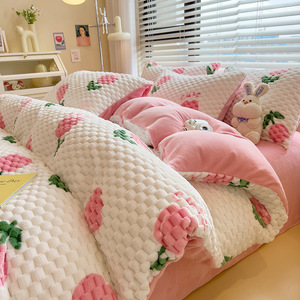 Vente en gros <span class=keywords><strong>housse</strong></span> <span class=keywords><strong>de</strong></span> <span class=keywords><strong>couette</strong></span> en flanelle solide chaude d'hiver velours polaire <span class=keywords><strong>housse</strong></span> <span class=keywords><strong>de</strong></span> <span class=keywords><strong>couette</strong></span> pour lit double <span class=keywords><strong>de</strong></span> luxe ensemble <span class=keywords><strong>de</strong></span> literie king size pour chambre à coucher - Product Image 4