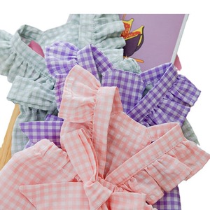 Pet <b>Skirt</b> Princess Cut <b>Checkered</b> Bowknot Summer Dress For Cats Dogs Small Puppies Breathable Light Weight Apparel - Product Image 4