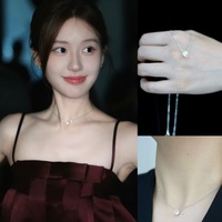 Collana con Pendente in Argento Sterling S925 e Moissanite, Catena a Quattro Griffe Elettroplaccata, Stile Semplice per Donne, Certificato GRA