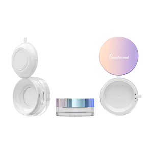 Envase de polvo suelto dorado, embalaje de cosméticos biodegradable, envase de polvo suelto sobre la marcha, envase de polvo suelto con cepillo - Product Image 2