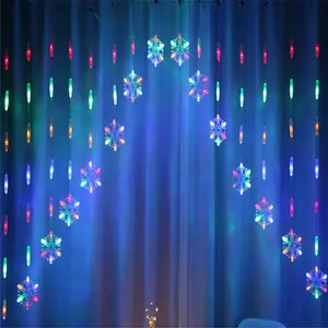 Noel ürünleri ters V kar tanesi LED dekorasyon su geçirmez dize ışıkları yanıp sönen perde ışık açık düğün için