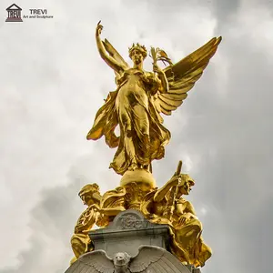 Vida decorativa exterior tamanho jardim Bronze anjo da vitória com asas estátua para venda