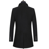 Veste Trench en Mélange de Laine pour Homme avec Col Montant et Manches Longues Style Business Grande Taille pour l'Hiver