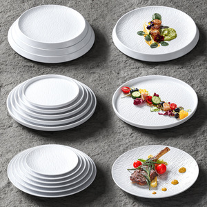 Platos de Melamina Xiangyuan para Bistec, Redondos, Color Sólido, Diseño de Roca, Uso Comercial - Product Image 1