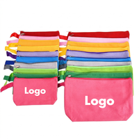 Pochettes multifonctionnelles en toile de coton vierge avec fermeture éclair : trousses de maquillage colorées, étuis à crayons pour les voyages, le bureau et l'organisation scolaire