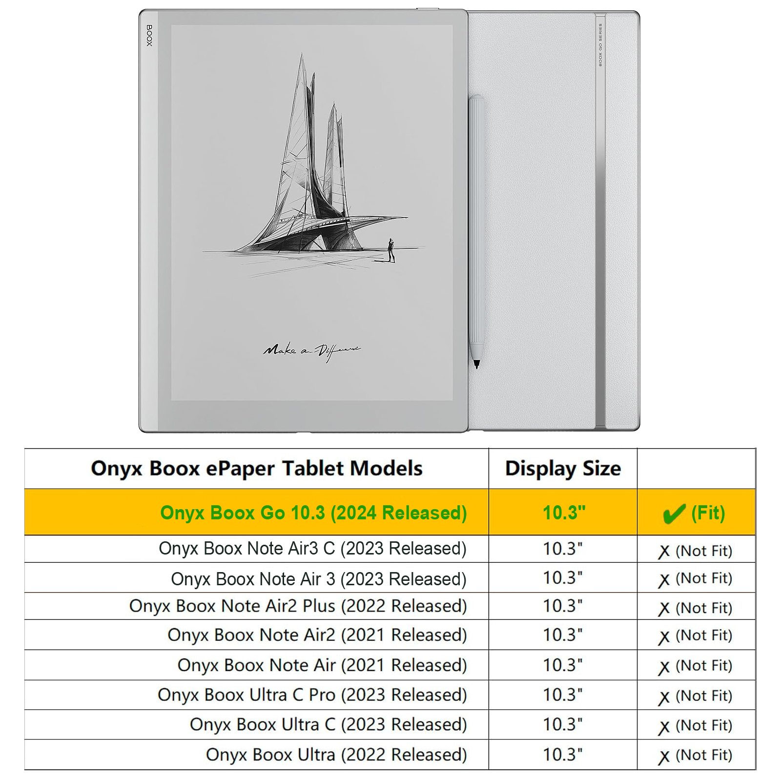 MingFeng Protective Case is Compatible with Fro Magnetic Design and Suitable Onyx Boox GO 10.3Protective Case e-Book Soft Bottom Tab Ultra C Pro/Note Max/Air3/4C (Boox Note X3 Lite(Youth) 10.3