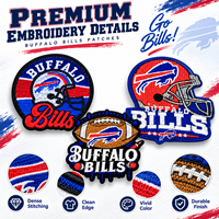 Écussons brodés personnalisés de l'équipe de football Buffalo, patchs thermocollants avec logo sportif pour vestes, casquettes, sacs
