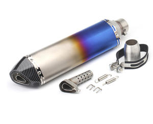 Tubo de escape hexagonal doble semiazul de alta cilindrada para motocicleta modificado - Product Image 6