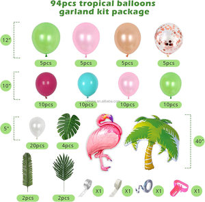 Bonito Kit de Guirnalda de Globos de Látex con Diseño de Flamencos Tropicales para Halloween, Navidad, Verano, Playa, Hawaiano, Luau, <span class=keywords><strong>Aloha</strong></span>, Cumpleaños, Baby Shower, Fiesta - Product Image 6