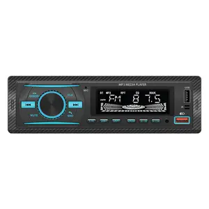 راديو سيارة فردي 1 دين إف إم ISO مع أضواء ملونة ستيريو للسيارة مشغل MP3