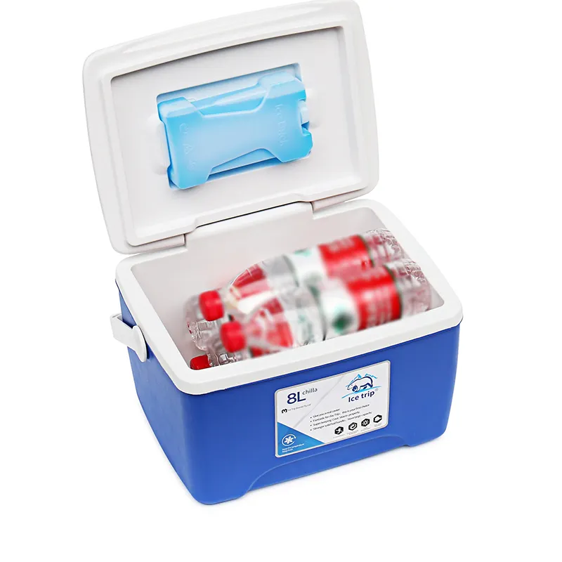 ตู้แช่ทางการแพทย์8L แบบพกพาวัคซีนอินซูลินเลือดห้องปฏิบัติการตัวอย่างการขนส่งน้ำแข็งเย็น
