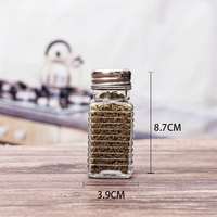 Bouteille en verre vide pour assaisonnements (poivre, sel de mer) en forme de cylindre et carrée, prix de gros abordable, pour la cuisine