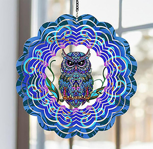 Molinetes de Viento Metálicos con Diseño de Búho, Campanas de Viento para Decoración de Halloween y Navidad, Regalos, Escultura de Viento Colgante para Hombres, Papá, Abuelo - Product Image 2