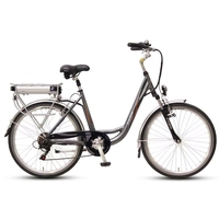 Vélo Électrique Urbain TXED pour Femme, Cadre en Alliage d'Aluminium 26 Pouces, Moteur Arrière 250W, Alimentation Solaire, Batterie 13AH