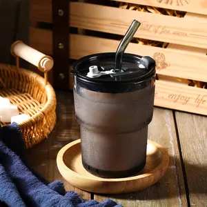 Taza termo para café para llevar café para llevar vasos con tapa asa y  pajita vasos reutilizables