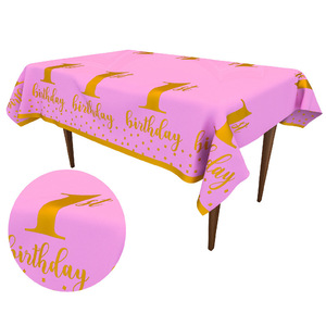 Ensemble de vaisselle en papier pour fête d'<span class=keywords><strong>anniversaire</strong></span> de bébé fille, thème couronne, 1er <span class=keywords><strong>anniversaire</strong></span>, rose, fournitures pour fête d'enfant - Product Image 6