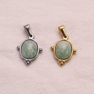 Olivia đá tự nhiên cổ điển sang trọng không thấm nước thép không gỉ quyến rũ và Mặt dây chuyền đối với trang sức làm - Product Image 1