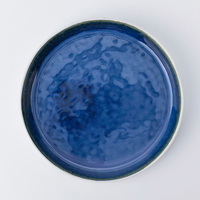 Shengjing 2022 nouveau fabricant plats ronds de qualité alimentaire 8.5 pouces 21cm assiettes en céramique bleu et blanc de mariage assiette écologique