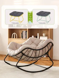 Poltrona Reclinabile a Dondolo Moderna in Ferro con Funzione Inclinabile per Soggiorno, Comfort e Relax, Arredamento per la Casa - Product Image 2