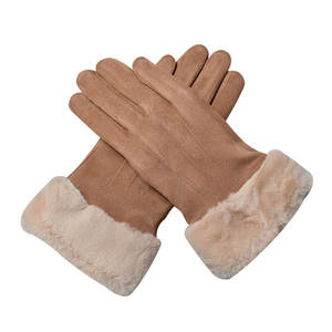 Winter Women Suede <b>Gloves</b> Custom Logo Lady Autumn <b>Warm</b> Thick <b>Glove</b> Velvet and Fur <b>Gloves</b> Outdoor - Product Image 6