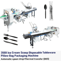 Ensemble de couverts en plastique automatique Machine à emballer les serviettes Débit horizontal Oreiller Préservatifs Emballage horizontal Cuillère Remplissage de sac