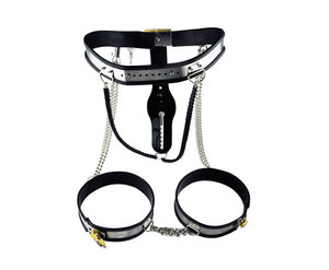 Ceinture de chasteté en forme de T en acier Jouets sexuels pour adultes Collier SM Anneau de bite Cage à bite Produits sexuels - Product Image 2
