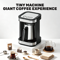 Cafetière turque électrique portable, 2 tasses, machine à café individuelle, arrêt automatique, acier inoxydable noir