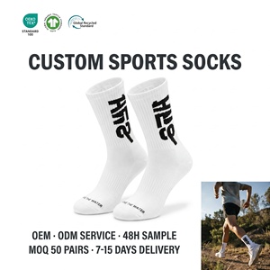 Calcetines Deportivos Personalizados con Logotipo, Antiolor, Antibacterianos, 82% Algodón, Tejido Elástico, para Senderismo - Product Image 1