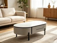Table basse et table d'appoint de luxe en pierre frittée contemporaine, aspect bois, très vendue, pour la maison, l'appartement et le salon