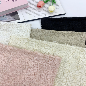 Tela de encaje bordada 3D de lujo al por mayor, negra, sexy, de poliéster/algodón, con malla de voile Chantilly y cordón, para <span class=keywords><strong>ropa</strong></span> interior, textiles del hogar y bolsos. - Product Image 3