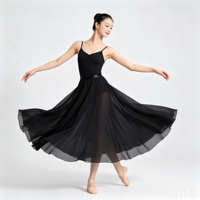 Faldas de Ballet para Mujeres y Niñas, Falda Larga Fluida de Gasa con Cintura Natural, Falda de Baile hasta la Pantorrilla, de Secado Rápido y Antiarrugas