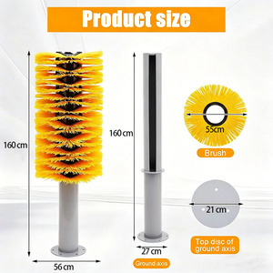 Brosse à gratter pour bétail, grande brosse à gratter pour vaches, brosse à gratter auto-nettoyante avec <span class=keywords><strong>kit</strong></span> d'installation au sol pour bovins et chevaux - Product Image 2