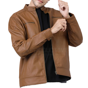 Veste en cuir véritable de qualité supérieure pour homme avec motif lettres, respirante et coupe-vent pour l'automne et l'hiver - Product Image 1