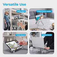 Support de téléphone portable magnétique portable, trépied réglable sur 6 niveaux, support pour ordinateur portable, multifonctionnel pour la maison et le bureau