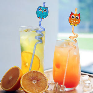 LAIMAI Pailles réutilisables en PETG de qualité alimentaire, motif hibou spirale tendance, pour décoration de gâteaux, fêtes et anniversaires - Product Image 5