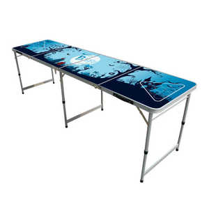Mesa de Beer Pong Plegable Impermeable de 8 Pies, Personalizable con Impresión Digital, para Uso Comercial - Product Image 1