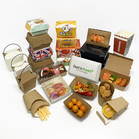 Caja de barco de aperitivos de papel Kraft para pollo frito coreano, embalaje de comida rápida, característica ecológica